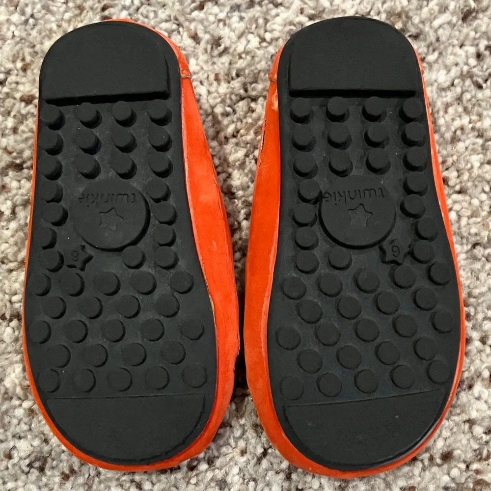 Baby Boy Orange Loafers – Size 6 – Slip-On Dress Shoes